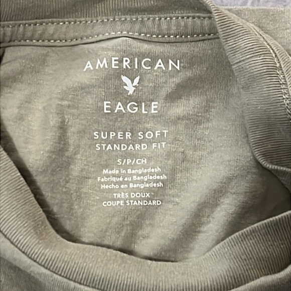 American Eagle Sage Green Super Soft Standard Fit T-Shirt - Picture 3 of 3
